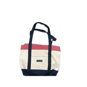 NEW Vineyard Vines Custom Collection NFL 100th Season Canvas Tote Bag Zip Top